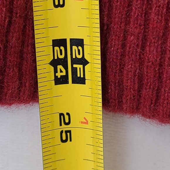 Simon Carter Men's Sweater Red Medium Wool Nylon Cable Knit London - Picture 9 of 10